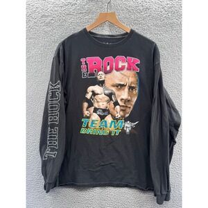 The Rock Shirt Mens Extra Large Team Bring It Long Sleeve Black